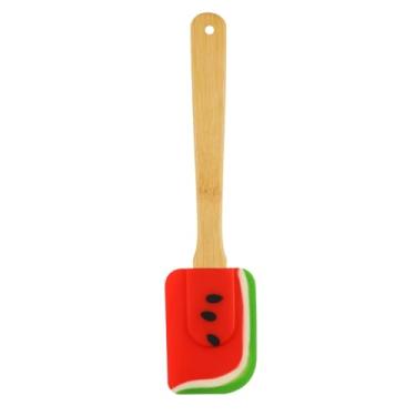 Imagem de Espátula de silicone para cozinha, raspador de bolo de silicone,Espátula de manteiga de silicone para decoração de bolo espalhador de sanduíche em formato de melancia | Espátula de bolo portátil