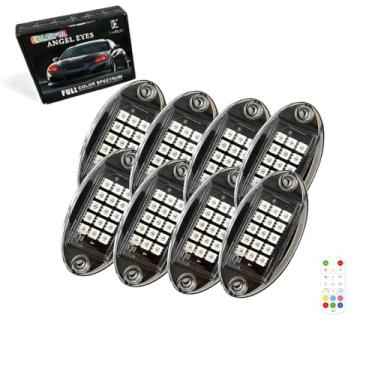 Imagem de QIULIGHT Kits de luz de chassi de LED branco puro - capa transparente de 220 graus à prova d'água para carros universais, picapes, caminhões, jipes, barcos, UTVs, quadriciclos, luzes de decoração DIY