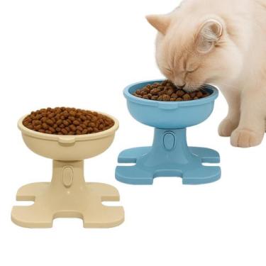 Imagem de Comedouro Bebedouro Elevado Gato Cães Suspenso Reclinável - Tatudeboa