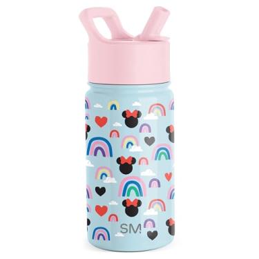 Imagem de Simple Modern Disney Minnie Mouse Garrafa de água infantil com tampa de canudo | Copo reutilizável isolado de aço inoxidável para escola | Coleção Summit | 400 ml, Minnie Mouse Rainbows