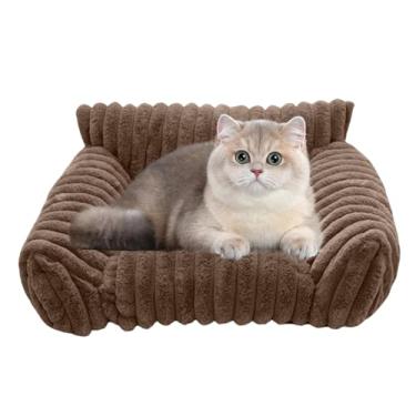 Imagem de Sofá-cama para animais de estimação | Sofá de pelúcia para animais de estimação - Sofá-cama de pelúcia à prova de mastigação para sala de estar, quarto, pátio, viagens ao ar livre