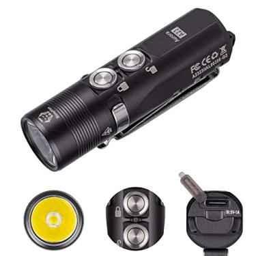 Imagem de RovyVon Lanterna EDC potente A23 G2 de 1000 lúmens, lanterna de chaveiro de bolso com interruptor duplo recarregável USB-C, com clipe magnético de bolso para transporte EDC, uso diário e caminhadas (Gunmetal)