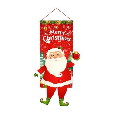 Imagem de Esquirla Bandeirinha de Natal para Porta, Decoração de Parede, Ideal para Escritório, Quarto e Festas em Ambientes Internos.