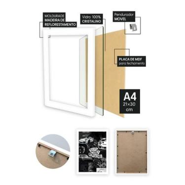 Imagem de Quadro Porsche 911 com Vidro e Moldura Branca Tam:A4 - Spark Loja