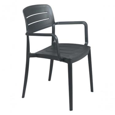 Imagem de Cadeira Com Braços Tramontina Grafite Em Polipropileno Amélia