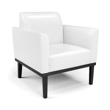 Imagem de Poltrona Base De Madeira Fixa Preto Marisa Corano D03 - D\'rossi Cor Branco