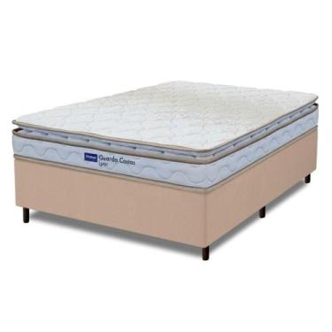 Imagem de Cama Box Casal Probel Espuma D33 Pillow Top 138x188x56cm Guarda Costas