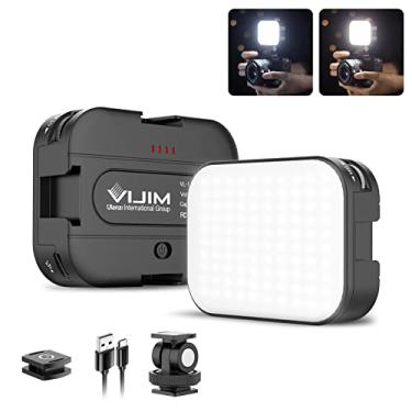 Imagem de VIJIM VL100C Luz de vídeo LED bicolor na câmera, mini luzes de câmera LED recarregáveis de 2000 mAh, CRI95+ regulável 2500-6500K iluminação de foto e vídeo ultra brilhante, lâmpada