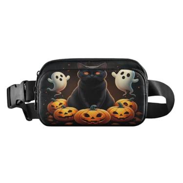 Imagem de CEBUGI Mini pochetes de caminhada para homens e mulheres, estampa de gato, moderna, resistente à água, com cinto ajustável para treino, viagem, corrida