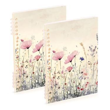 Imagem de Burbuja Cadernos com nome, papel pautado universitário A5 com 60 folhas, fichário para escritório, 2 unidades