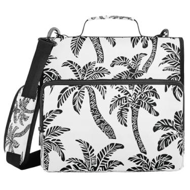 Imagem de Fichário com zíper de coqueiro com alça e alça de ombro, fichários de 3 anéis de 3 cm