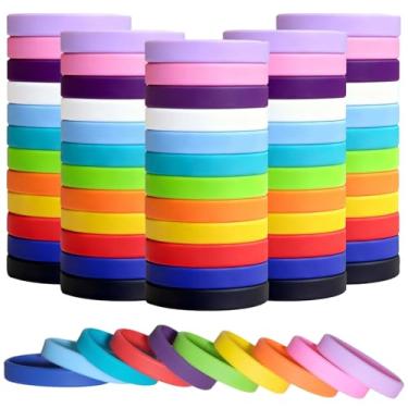 Imagem de ZIQON 60 pulseiras coloridas de silicone duráveis de conscientização de borracha para arrecadação de fundos, eventos e suporte, à prova d'água e duráveis (coloridas)
