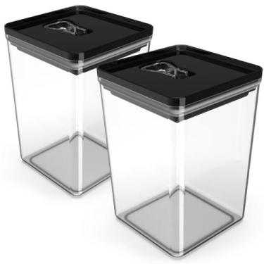 Imagem de Kit Pote Mantimento Hermético 2 Peças 1,5L Organizador Cozinha Dispens