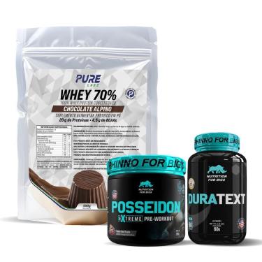 Imagem de Kit Pré Treino Posseidon + Duratext + Whey Concentrado Pure-Unissex