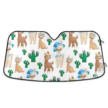 Imagem de Guarda-sol bonito para para-brisa de carro Llamas, persianas de janela de carro, proteção UV, persiana dobrável para janela de carro, acessórios de verão para carro