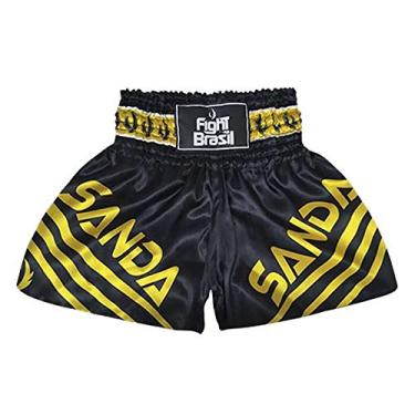 Imagem de Short Calção Boxe Chinês Sanda - Pre/Amar - M
