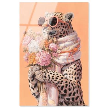 Imagem de Cheetah with Bouquet Impressão acrílica Animais de estimação Glam Wall Art por Art Remedy, Pronto para pendurar, 40,6 x 61 cm
