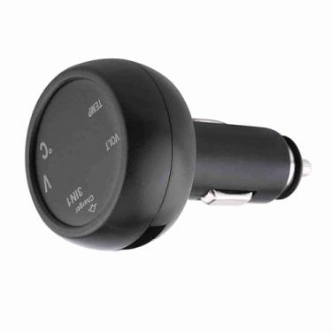 Imagem de Generic 3 Em 1 Caminhão de Carro Duplo LED Voltímetro Termômetro Isqueiro Carregador USB Com Carregamento Rápido, Monitoramento de Temperatura do Ar - Adequado para Veículos 12V-24V - Metal, (Azul