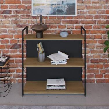 Imagem de Estante com 3 Prateleiras 84x80x33cm com Fundo Yon - Metalig