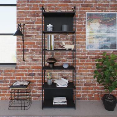 Imagem de Estante Alta com 6 Prateleiras 185x60x33cm com Fundo Yon - Metalig