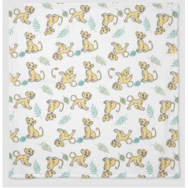 Imagem de Cobertor Rei Leão | Cobertor Rei Leão | Cobertores de Bebê Simba | Cobertores Recém-nascidos Lions Kings | Roupa de cama de lã macia Simba | 76 cm x 101 cm | Branco/Amarelo/Azul | Licenciado