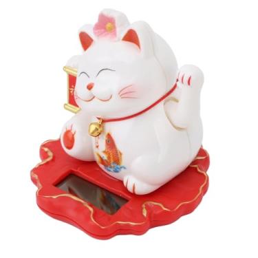 Imagem de GLOGLOW Decoração Diária Arm Fortune Cat, Material ABS, 3,1 X 3,0 X,0 Polegadas, Movimento Automático, Decoração de Painel de Carro para Escritório Doméstico, Energia Solar, Ondulação Nan (2314A)