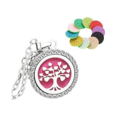 Imagem de Colar Difusor De Óleos Essenciais Com Pingente Árvore Da Vida Em Stras