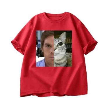 Imagem de Camiseta Unissex Engraçada Dexter Morgan Cat, Manga Curta, Gola Redond