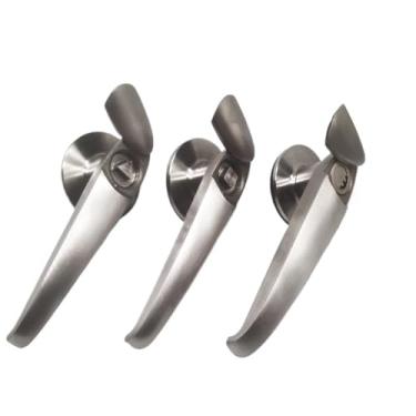 Imagem de Fechadura de alça de aço inoxidável para controle elétrico externo para porta de armário equipamento mecânico 1 peça (triângulo chave)