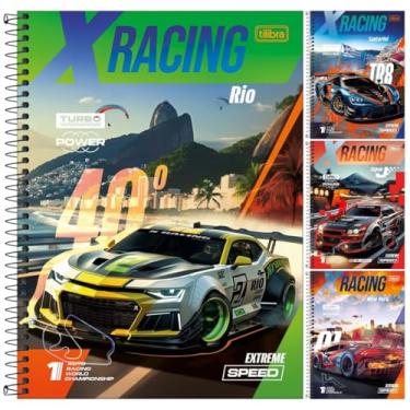 Imagem de Kit C/ 4 Caderno X-Racing Universitário Espiral TILIBRA - 1M 80 Folhas
