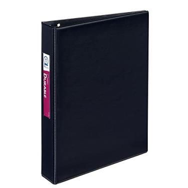Imagem de Avery Mini fichários, 14 x 21,6 cm, anéis redondos de 2,5 cm, preto, fichário durável, suporte de etiqueta, pacote com 6 (27257)