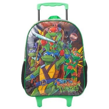 Imagem de Mochila Escolar de Rodinhas Tartarugas Ninja Original 13500 - Xeryus