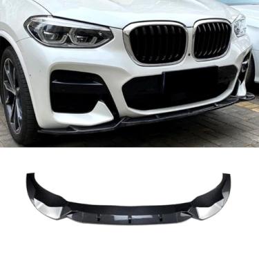 Imagem de Spoiler do para-choque dianteiro do carro, parte de modificação do difusor de lábios, compatível com X3 G01 X4 G02 2018-2021 protetor de para-choque acessórios para carro (aparência de carbono)