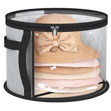Imagem de Delphinus Bolsa de armazenamento de chapéu transparente extragrande, organizador de chapéu transparente para viagens e guarda-roupa, comporta até 7 bonés organizador de chapéu de cowboy para armário