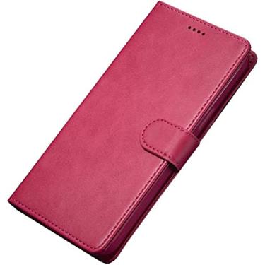 Imagem de CYSUE Capa de telefone com suporte fólio, para Apple iPhone 14 Pro Max Case 2022 fivela magnética carteira de couro [porta-cartão] (cor: rosa)