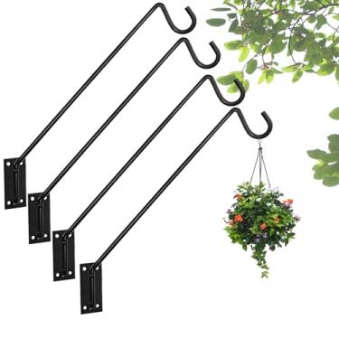 Imagem de Silintion Gancho de convés, alimentador de pássaros, gancho montado na parede, 33,3 cm, pacote com 4 para plantadores, cestas de sebo de flores, lanternas, sinos de vento, decoração de férias (4)