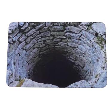 Imagem de Ymiko Tapete de Ilusão Visual 3D Antiderrapante Abyss Hole Design Tapete Ilusão 3D Capacho para Entrada Interna e Externa Sala de Estar Quarto Banheiro Varanda Sala de Jogos (Tipo 1)