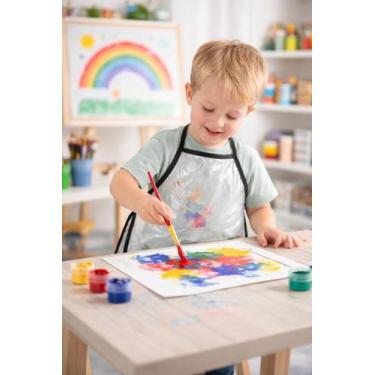 Imagem de Avental Escolar Infantil Educativo Transparente Plastico com Vies - Ge