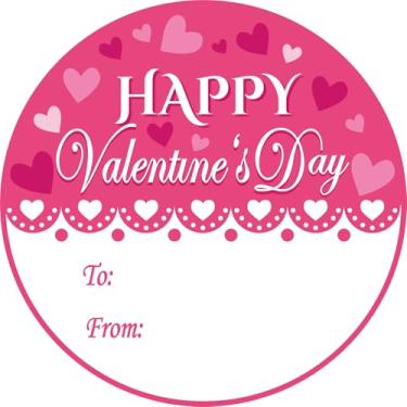 Imagem de Vuzvuv 200 peças de adesivos de presente de coração rosa de 5 cm - Adesivo autoadesivo de feliz dia dos namorados para caixa de presente, buquês, lembrancinhas de festa