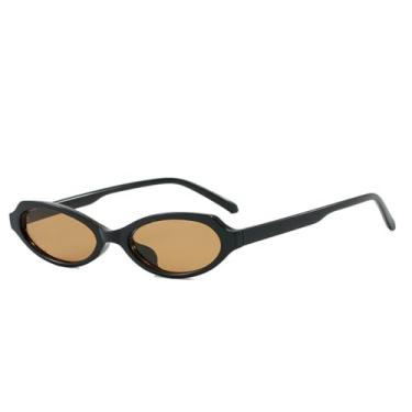 Imagem de Óculos de Sol Punk Olho de Gato com Armação Pequena, Unissex, Proteção UV400, Ideais para Esportes ao Ar Livre, Corrida e Ciclismo, Cor Chá Preto