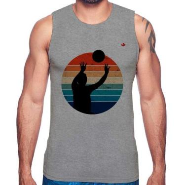 Imagem de Regata Vôlei Vintage Sunset - Foca na Moda, Cinza, GG