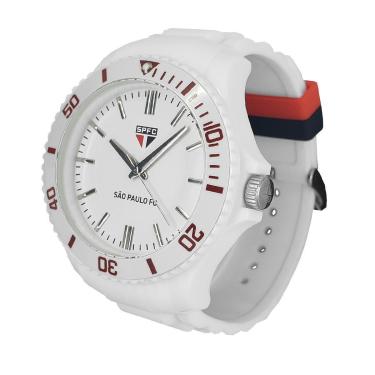 Imagem de Relógio São Paulo FC Oficial Masculino Branco SPFC-001-3-Masculino