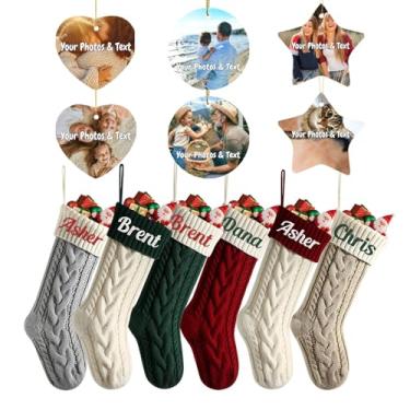 Imagem de Conjunto de 12 peças de meias de Natal e decorações de árvore personalizadas para decoração de Natal para casa aconchegante