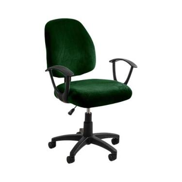 Imagem de Capa De Cadeira De Escritório Em Veludo Elástico Rotativa Universal 2 