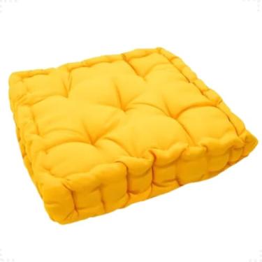 Imagem de Almofada Futon Turca Espaçosa 40x40x10 Macia e Alta Com Enchimento Algodão e Poliéster Tipo Oxford(Mostarda)