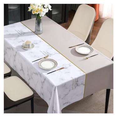 Imagem de Toalha de mesa retangular à prova d'água, antidesbotamento, cor lavável, tapete de mesa para banquete familiar (3.140 x 200 cm)