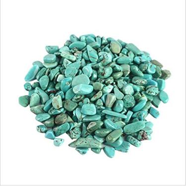 Imagem de 100 g altamente polido natural turquesa pequeno cascalho granel kallaite pedras roladas para decoração