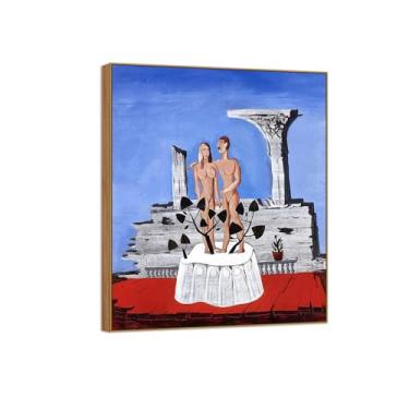 Imagem de Victor Brauner famosa pintura em tela de arte de parede pronta para pendurar - quadro de casal em moldura de madeira para decoração de sala de estar 50 x 60 cm 20 x 24 pol