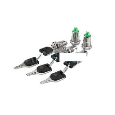 Imagem de Interruptor eletrônico giratório de 12 mm, 2 posições, 1A, liga de zinco, 2 teclas, 1 peça liga/desliga, bloqueio de telefone, terminais de botão de energia de segurança