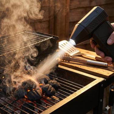 Imagem de Soprador Premium Portátil Recarregável 5 Velocidades, Bateria 6000mAh, LED Integrado, USB-C, Para Limpeza De Eletrônicos, Teclados E Churrasqueira, Marca VARENZIA